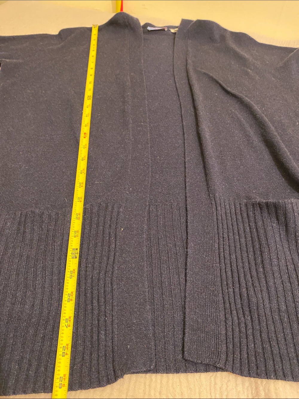 ACROBAT SILK CASHMERE Dark Navy Open-Front Cardigan Sweater. Size XS - Picture 5 of 8